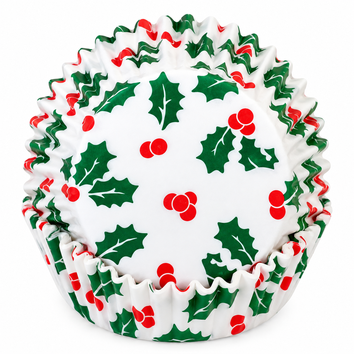 Christmas Holly & Berry Cupcake Liners – 50 Count