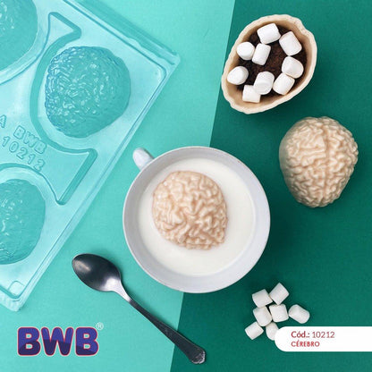 BWB Brain Chocolate Mold – 3-Part Halloween Brain Cocoa Bomb Mold