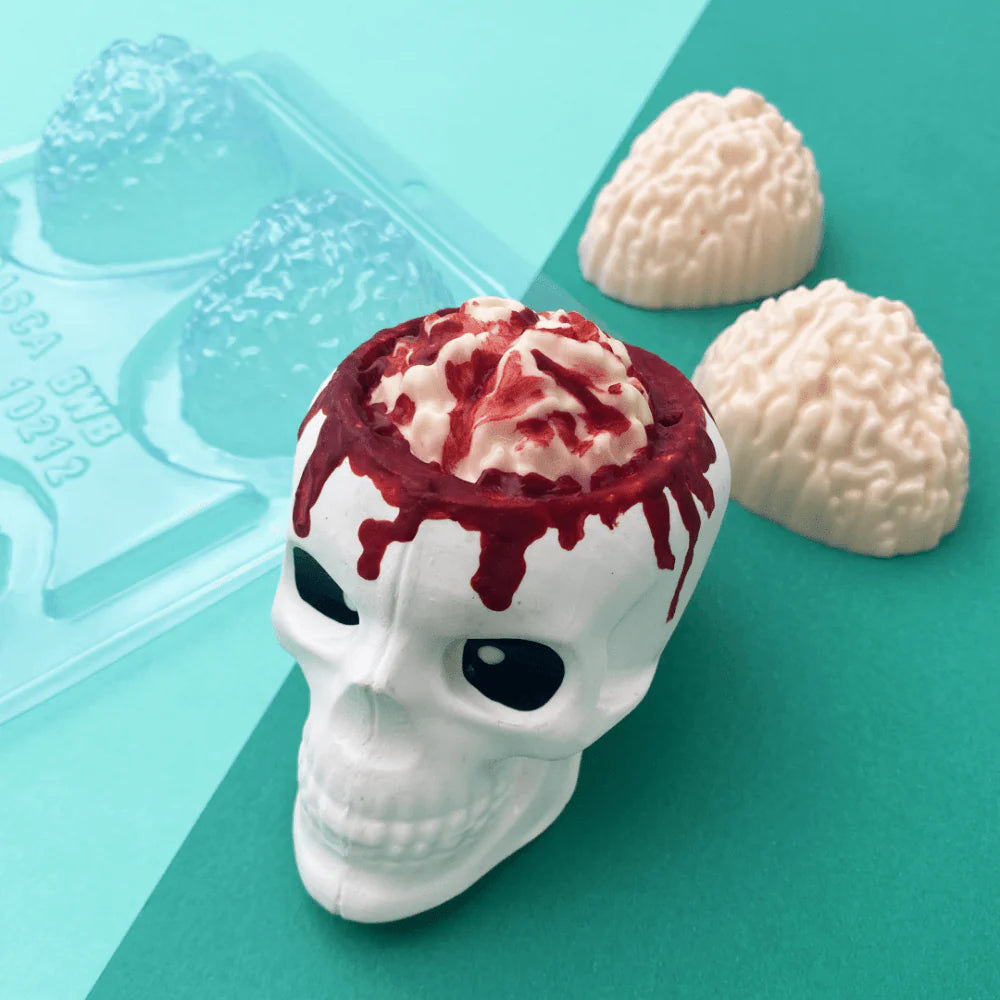 BWB Brain Chocolate Mold – 3-Part Halloween Brain Cocoa Bomb Mold