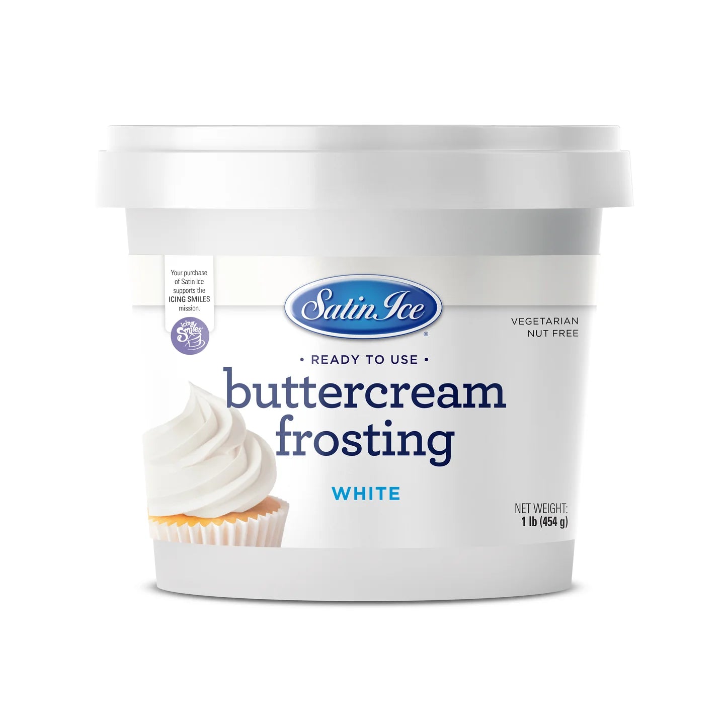 Satin Ice Buttercream Frosting Bright White 1 lb