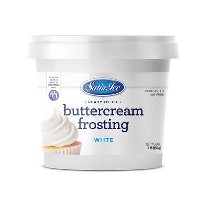 Satin Ice Buttercream Frosting Bright White 1 lb