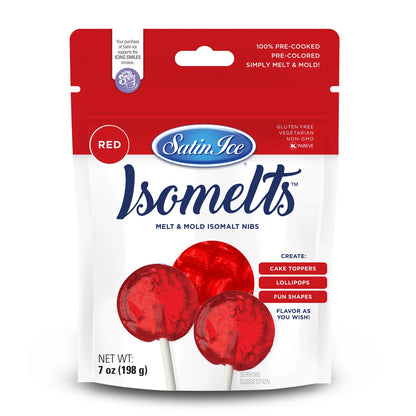 Satin Ice Red Isomelts 7oz Pouch Hard Candy