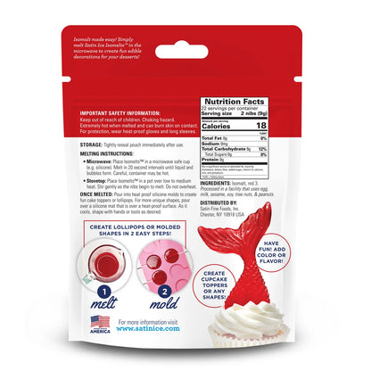 Satin Ice Red Isomelts 7oz Pouch Hard Candy