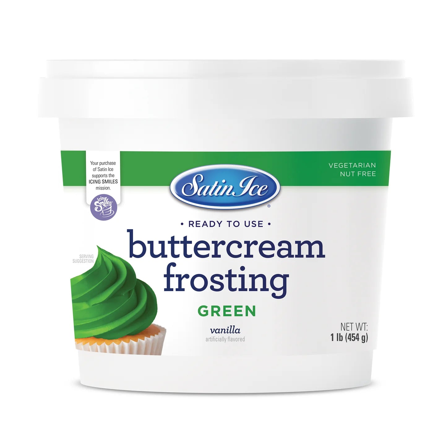 Satin Ice Buttercream Frosting Green 1 Lb.