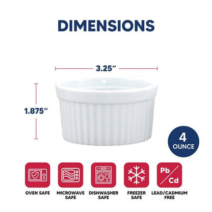Porcelain Souffle Ramekin 4oz, Set of 4