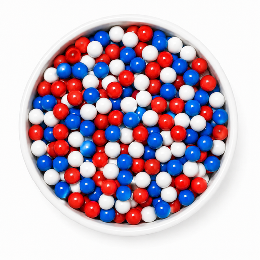 Patriotic Crispy Chocolate Candy Pearls – Cake & Cupcake Topping
