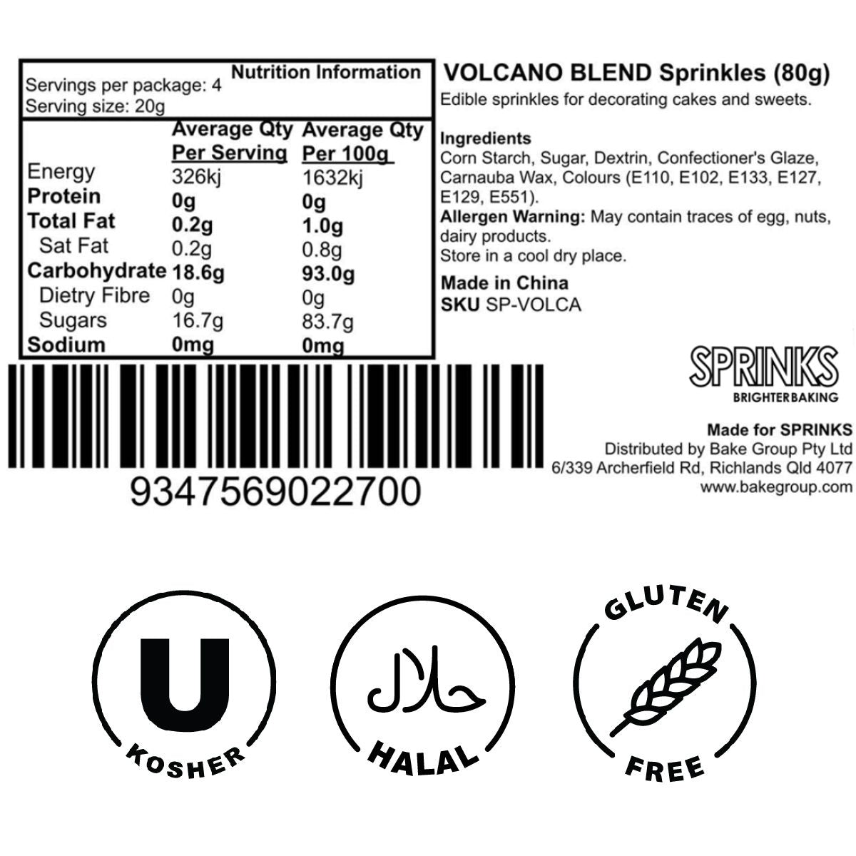 Sprinks Volcano Blend Sprinkle Medley  - 80g (2.8 oz)
