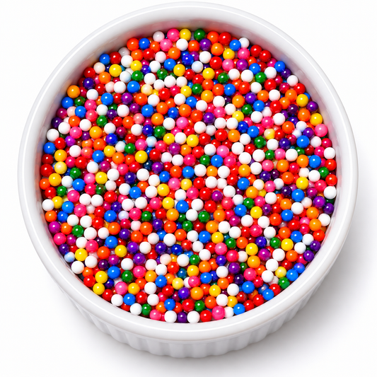 Rainbow Nonpareils Dot Cake Decorating