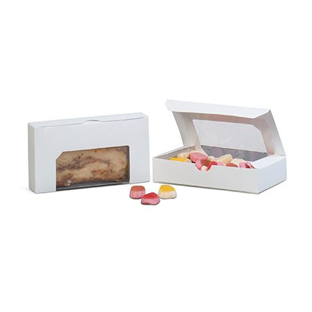 Candy Box w/ Window 1/2 LB White - 5 Count