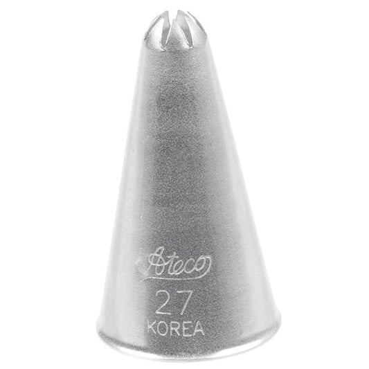 Small Rosettes, Stars & Shells Piping Tip #27 - Ateco Stainless Steel Closed Star Decorating Tube