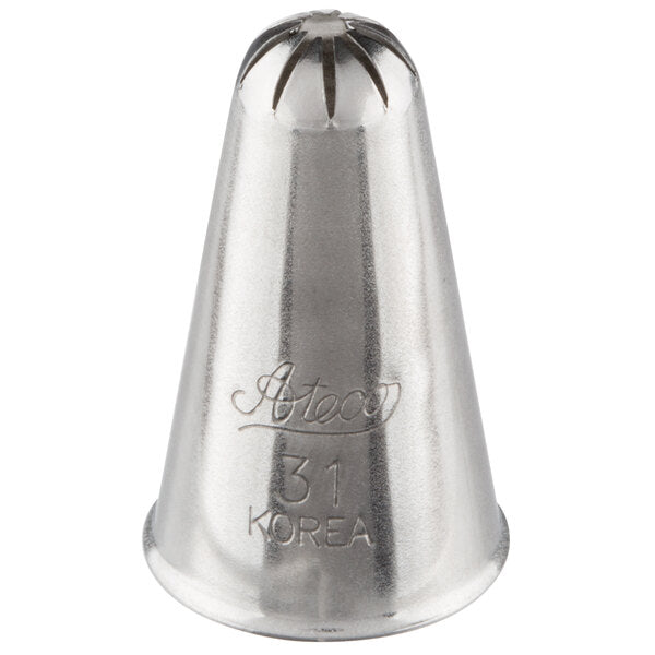 Bold Stars, Rosettes & Shells Piping Tip #31 - Ateco Stainless Steel Closed Star Decorating Tube