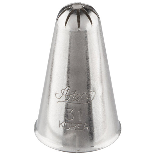 Bold Stars, Rosettes & Shells Piping Tip #31 - Ateco Stainless Steel Closed Star Decorating Tube