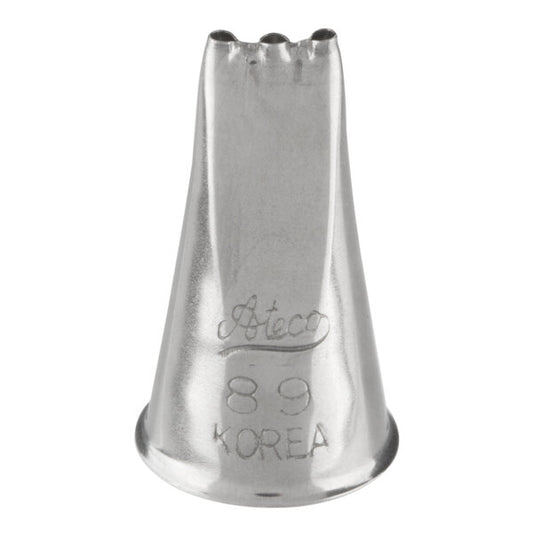 Ateco #89 Three-Hole Piping Tip – Multi-Opening Decorating Tip for Stringwork, Lattice & Borders - Stainless Steel Cake Decorat