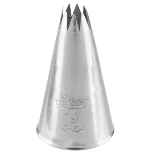 Stars, Shells & Rosettes Piping Tip – Ateco #19 Open Star - Stainless Steel Cake Decorating Tip