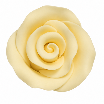 Ivory Small Gum Paste Roses 1.5 Inch Edible Cake Decorations – 4 Count