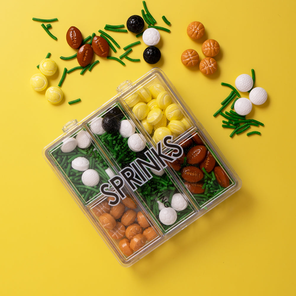 Sprinks Sports Ball Sprinkle Medley Box – Game Day Party Decorations - 95g (3.4 oz)