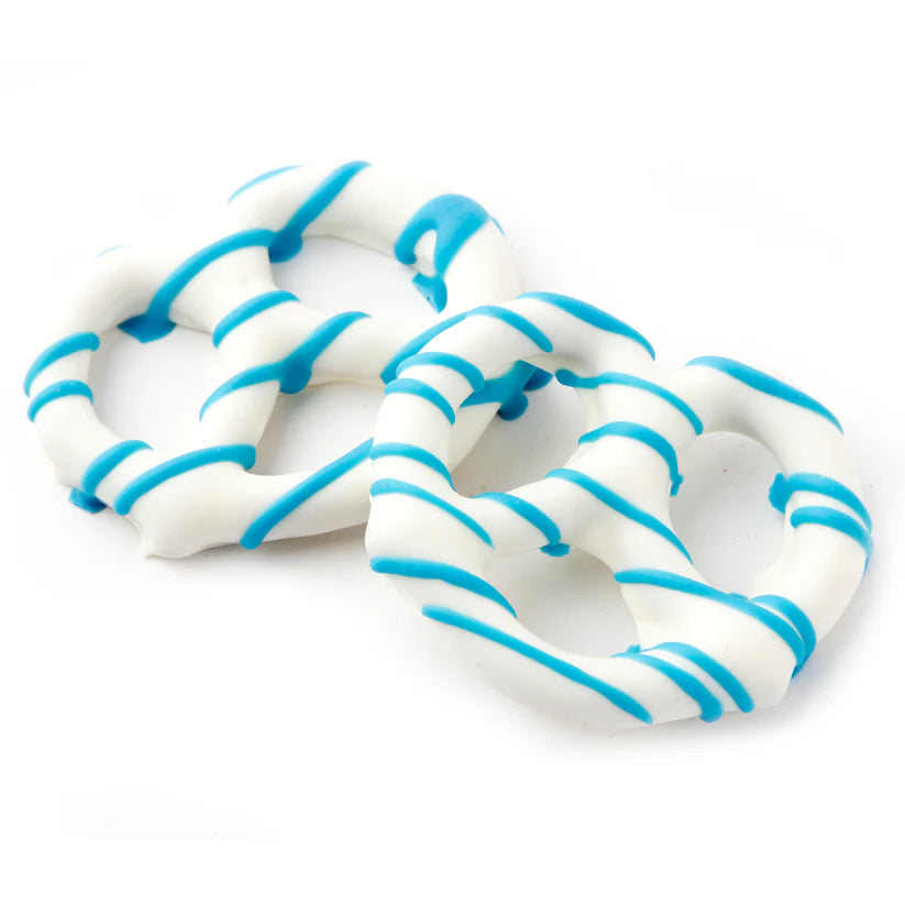 Ashers White Chocolate Pretzel With Blue Drizzle 1/4 Lb