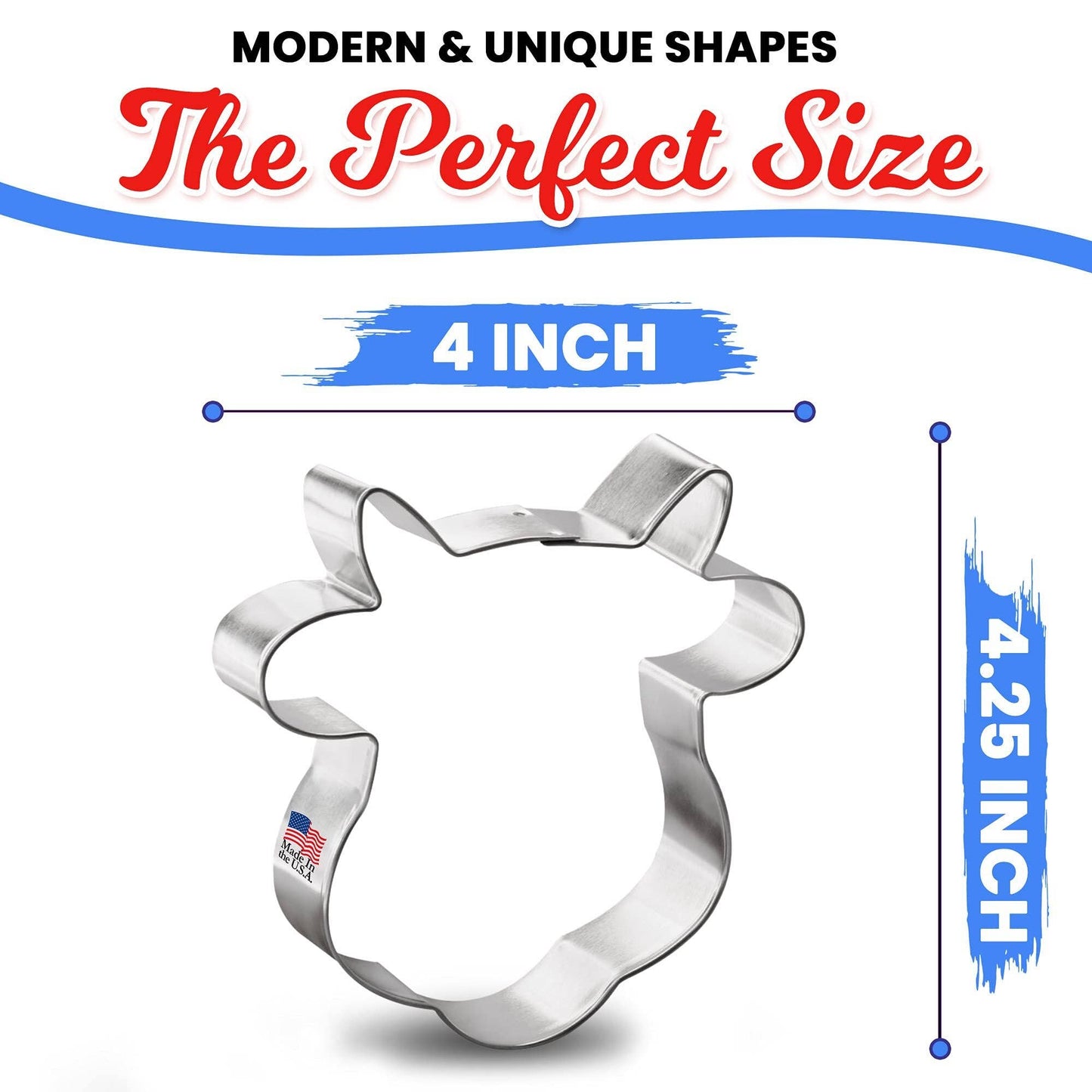 Cow Face Cookie Cutter 4.25 in