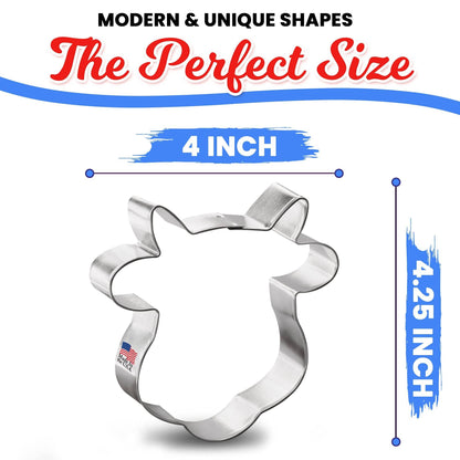 Cow Face Cookie Cutter 4.25 in