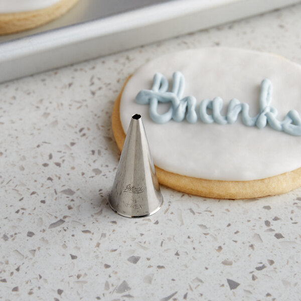 Ateco #4 Round Piping Tip – Fine Plain Decorating Tip for Writing, Dots & Fine Details - Stainless Steel Cake Decorating Tip