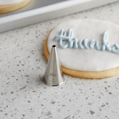 Ateco #4 Round Piping Tip – Fine Plain Decorating Tip for Writing, Dots & Fine Details - Stainless Steel Cake Decorating Tip