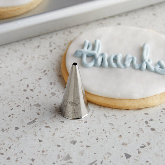 Ateco #4 Round Piping Tip – Fine Plain Decorating Tip for Writing, Dots & Fine Details - Stainless Steel Cake Decorating Tip