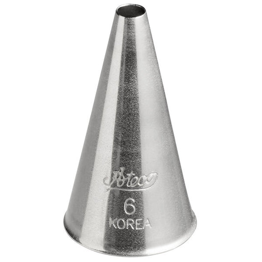 Bold Lines & Dots Piping Tip #6 - Ateco Stainless Steel Round Decorating Tube