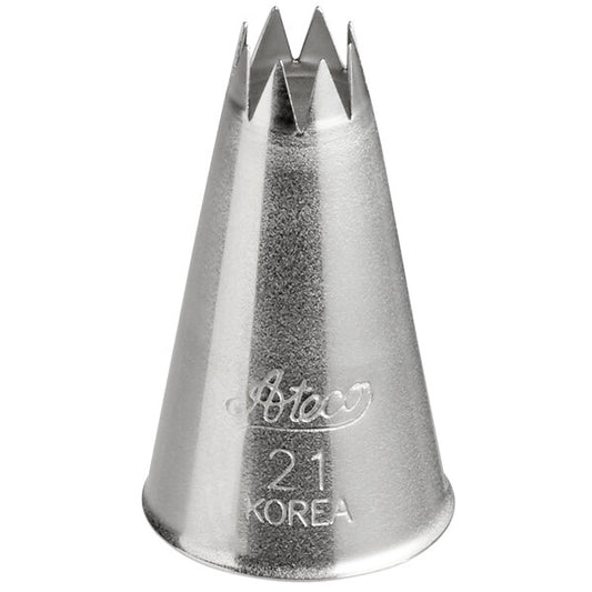 Stars, Shells & Rosettes Piping Tip - Ateco #21 Open Star - Stainless Steel Cake Decorating Tip