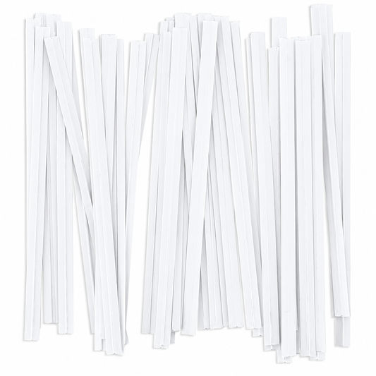 White Twist Ties 100 count