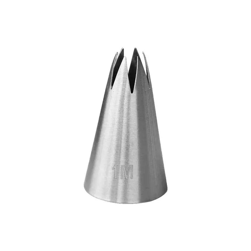 Large Cupcake Swirl & Rosette Piping Tip – 1M Open Star - Stainless Steel Cake Decorating Tip