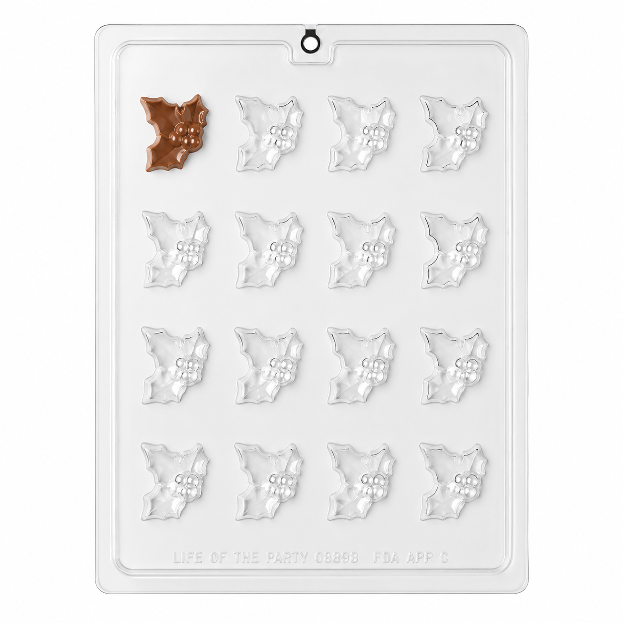 Holly Leaf Christmas Mold for Chocolate Candy 16 Cavity