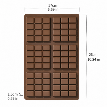 Mini Chocolate Bar Cookie Mold – 6 Cavity Silicone Cookie Bar Mold