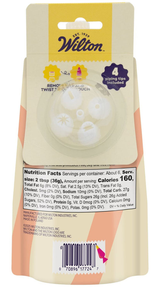 Orange Decorator Icing Pouch with 4 Piping Tips 7.5oz