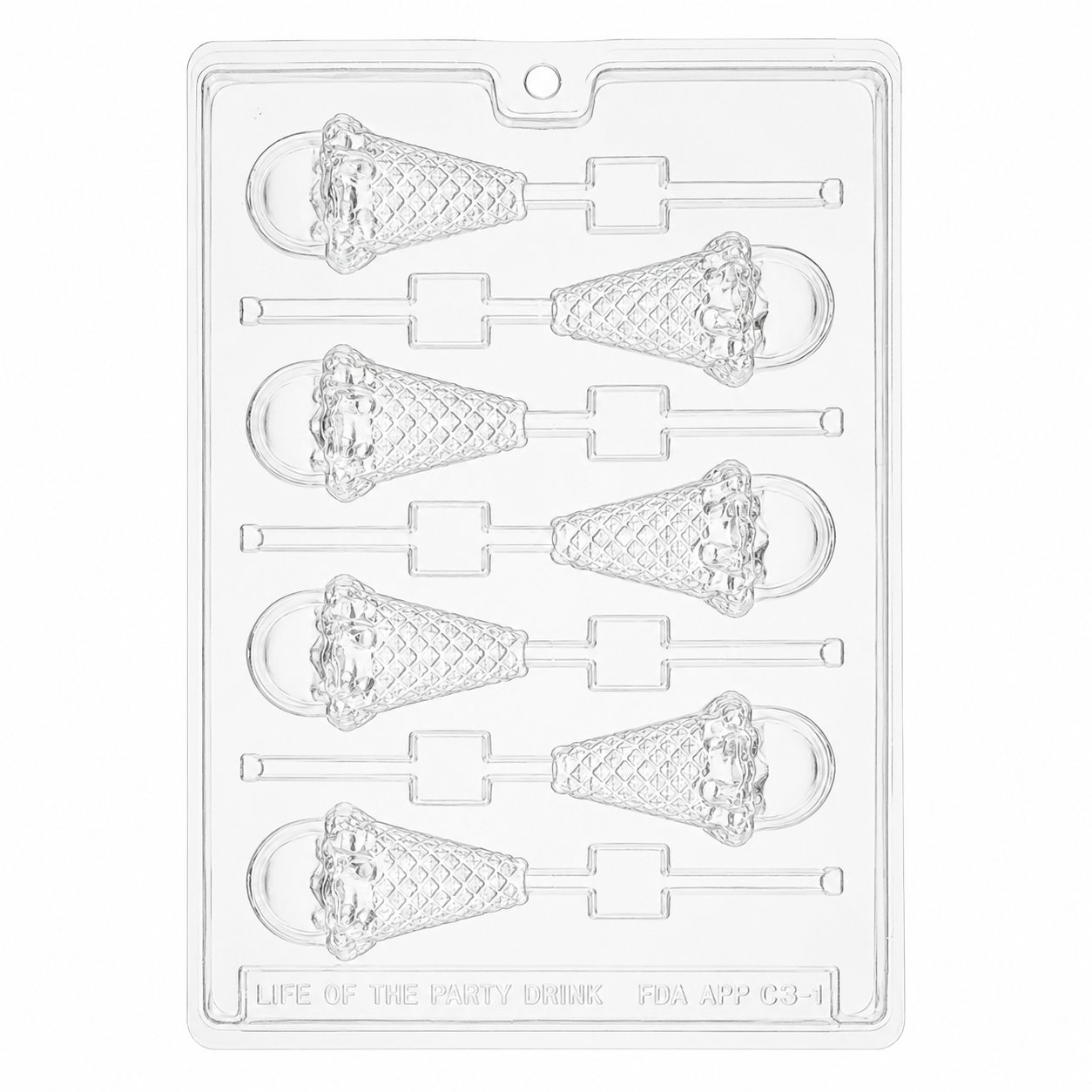 Life of the Party Ice Cream Cone Lollipop Candy Mold