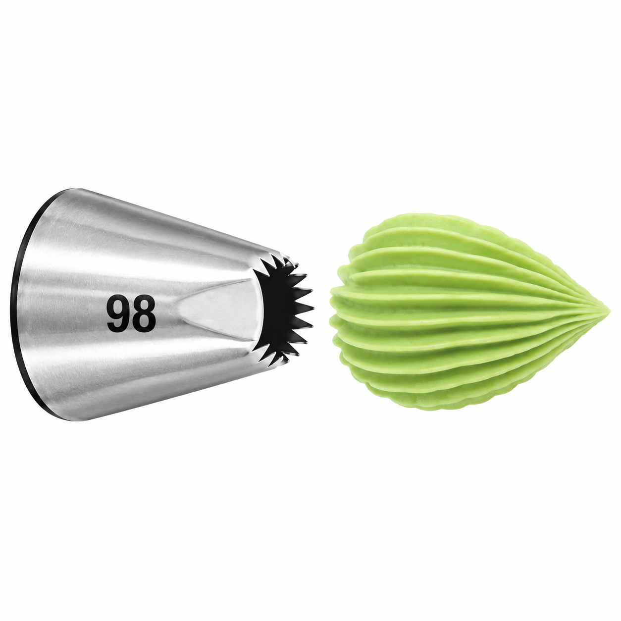Puffed Shells, Ropes & Textured Borders Piping Tip - Wilton #98 Specialty - Stainless Steel Cake Decorating Tip