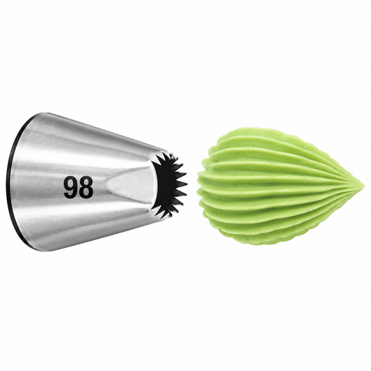 Puffed Shells, Ropes & Textured Borders Piping Tip - Wilton #98 Specialty - Stainless Steel Cake Decorating Tip