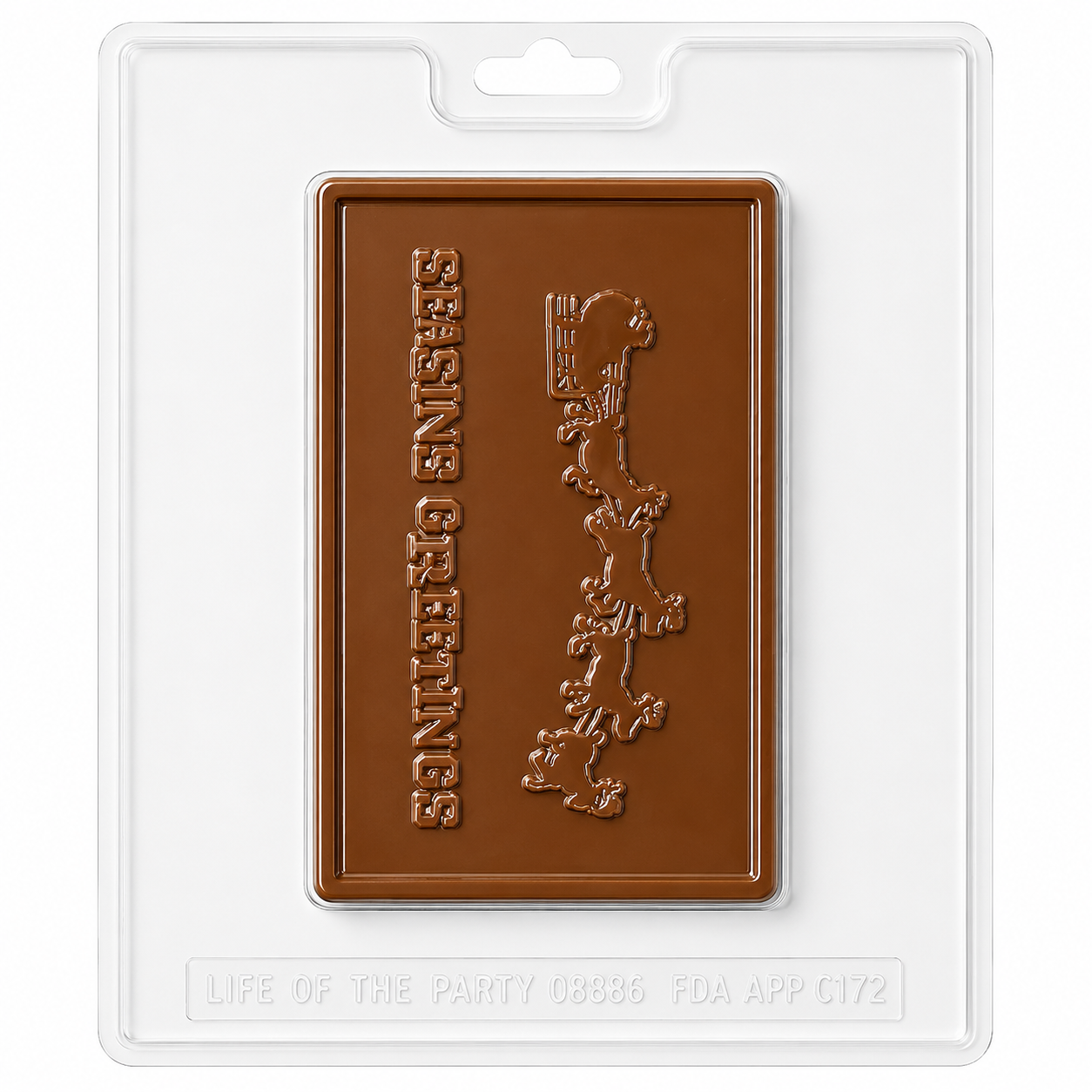 Seasons Greetings With Sleigh Chocolate Candy Bar Mold