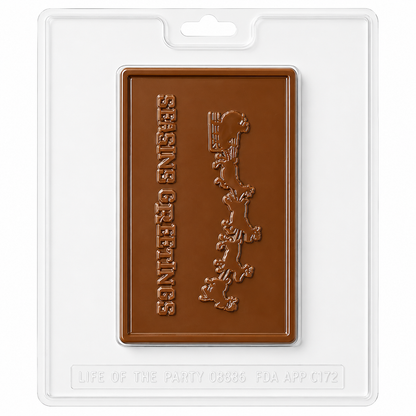 Seasons Greetings With Sleigh Chocolate Candy Bar Mold