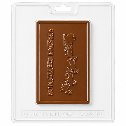 Seasons Greetings With Sleigh Chocolate Candy Bar Mold