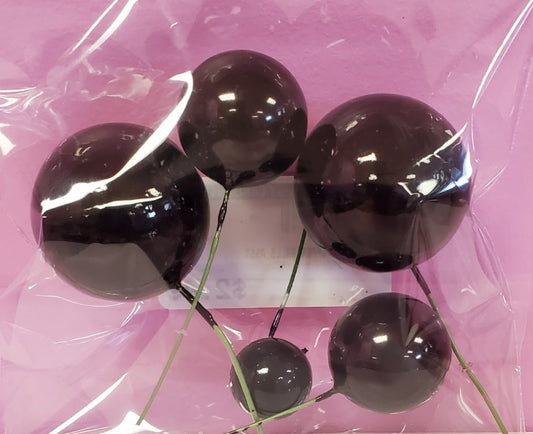 Black Cake Topper Balls Asst
