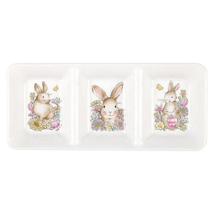 Easter Whimsy 3-Sectioned Plastic Serving Tray