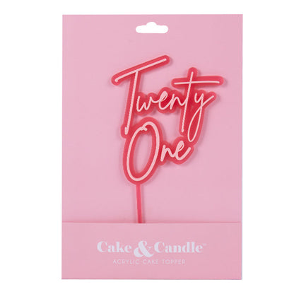 21st Birthday Cake Topper | Layered Acrylic Twenty One Cake Decoration