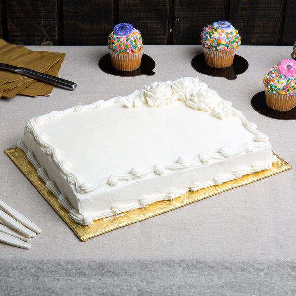 Quarter Sheet Cake Drum 1/4" Thick Gold