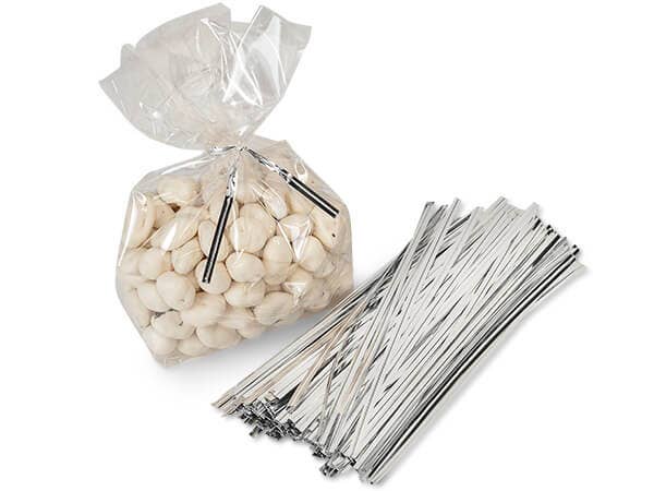 Clear Twist Ties 6" 100-count