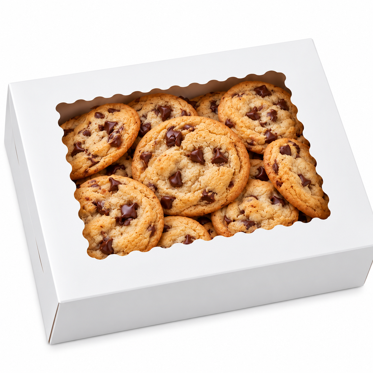 White Window Cookie Box with Removable Cupcake Insert – 12 in x 9.5 in x 3 in