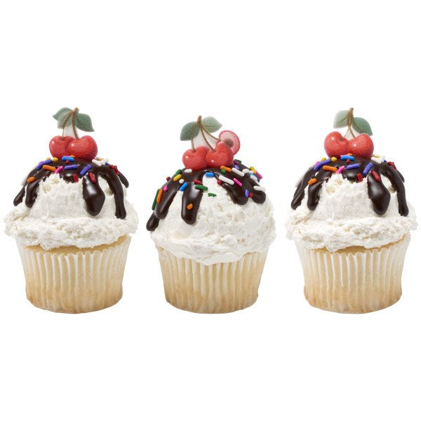 Edible Decorations Cherries Sugar Decorations 1 1/4in 6-Count
