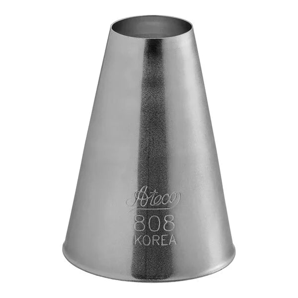 Ateco #808 Large Round Piping Tip – Extra Large Plain Decorating Tip for Cakes & Filling - Stainless Steel Cake Decorating Tip