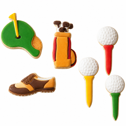 Golf Assorted Sugar Cupcake Toppers 8 Count