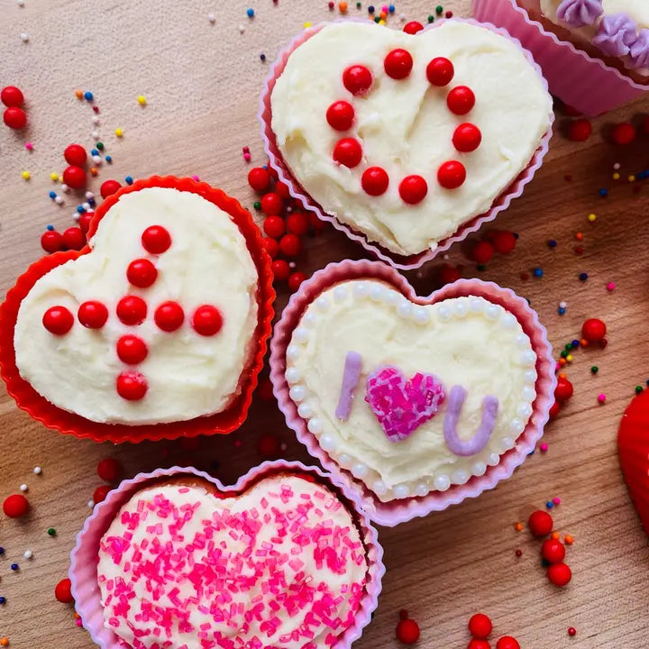 Bakelicious Silicone Cupcake Liners Heart, Set 12, 3"