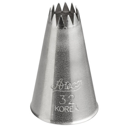 Bold Stars, Rosettes & Shells Piping Tip #32 - Ateco Stainless Steel Open Star Decorating Tube